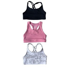 Athleta Girl Set Of 3 Sports Bras, 2 Upbeat Sports Bras, and 1 Speed Racer Size